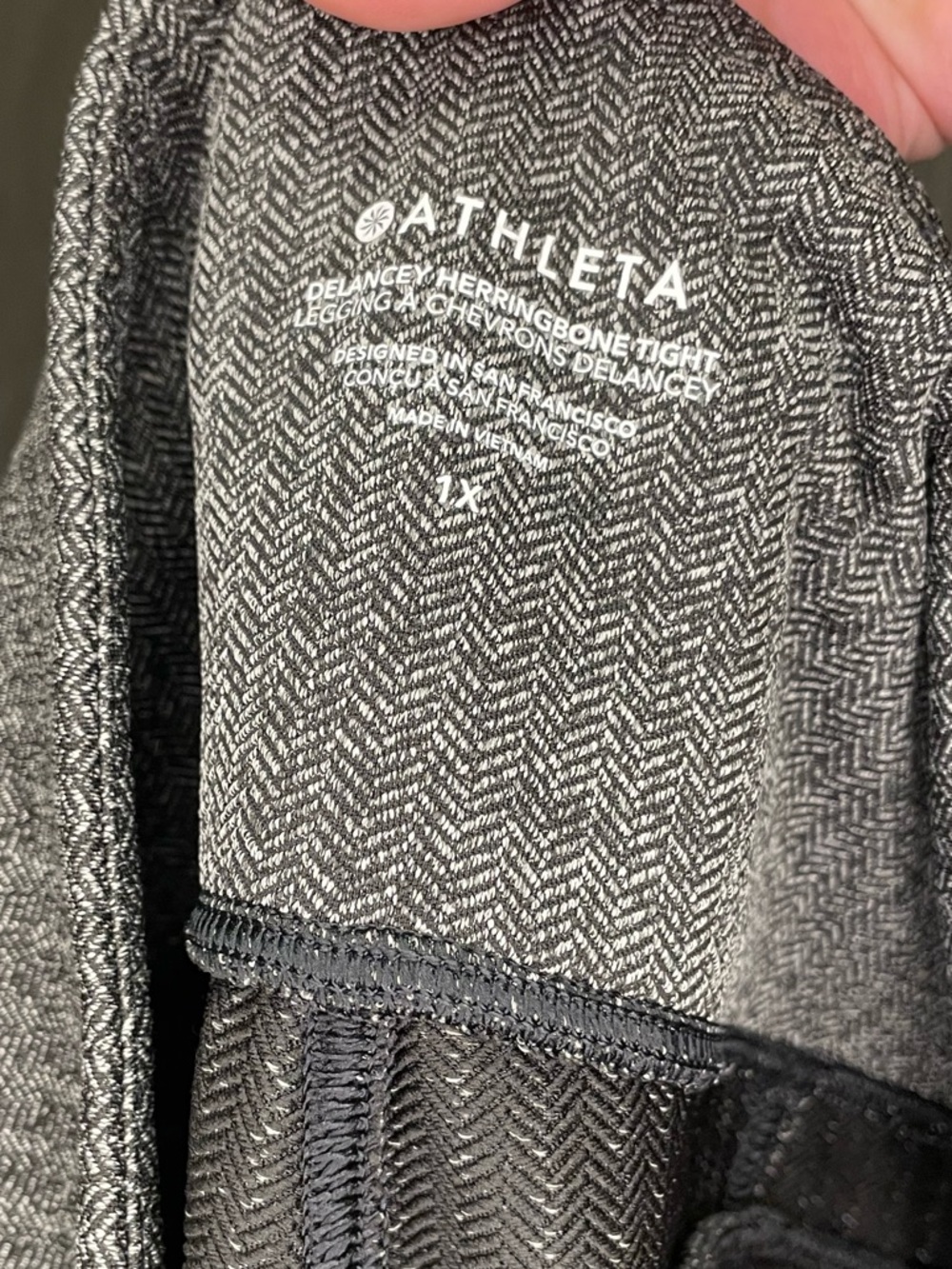 Athleta Gray Herringbone Performance Leggings - Picture 4 of 10